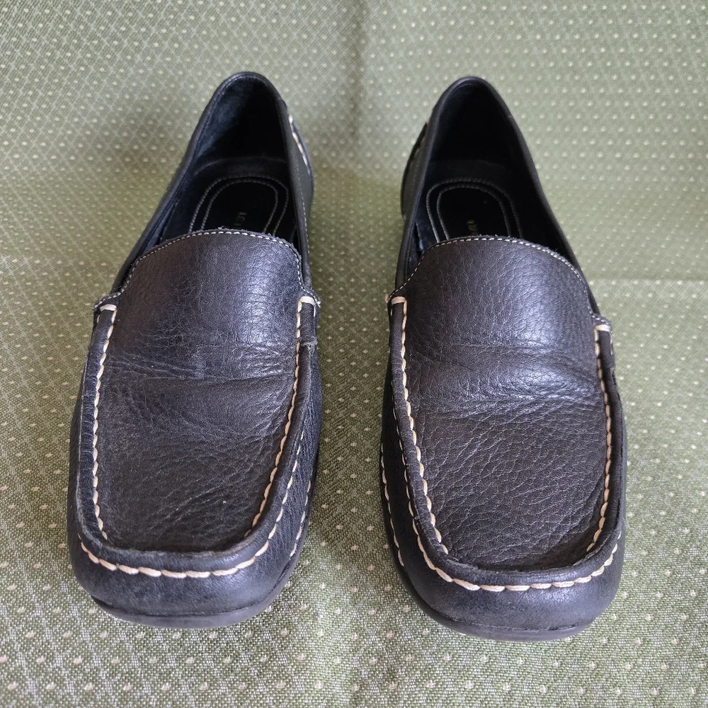 Liz Claiborne Nolia Black Leather Loafers, 7M